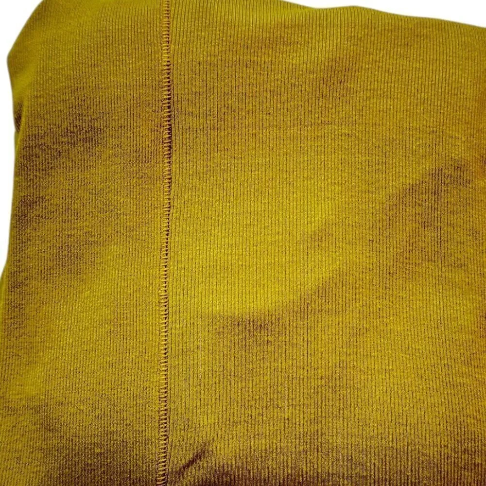 Free People Just My Type Surplice Top Faux Wrap Mustard Yellow Long OVERSIZED XS